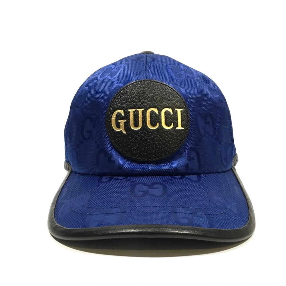 GUCCI JEREMI GUCCISSIMA BASEBALL CAP HAT -SIZE M -ROYAL BLUE / BLACK -NWT - Picture 3 of 11